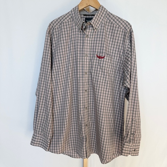 ARIAT Relentless Men's Plaid Long Sleeve Button-Up Shirt L Multicolor Casual - Picture 1 of 13